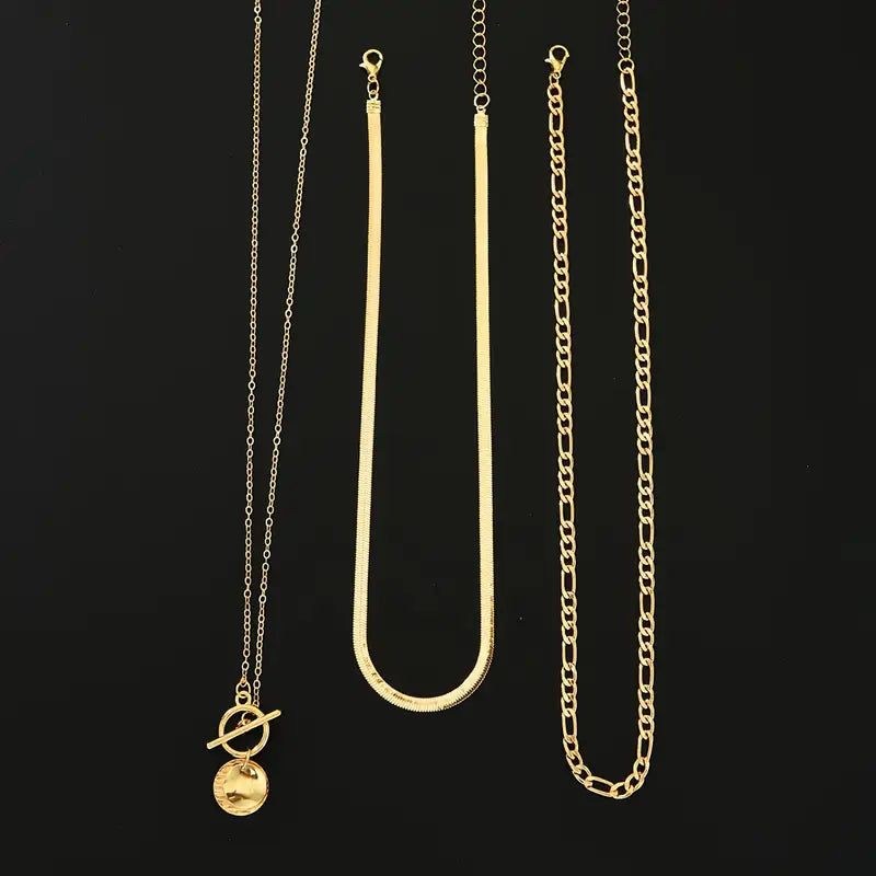 Savira Textured Coin Layered Necklace | Gold by Rose & Oliver, additional angle