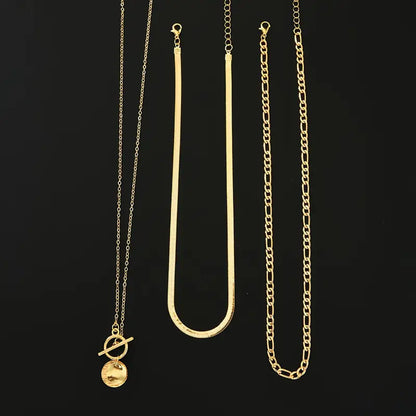 Savira Textured Coin Layered Necklace | Gold by Rose & Oliver, additional angle