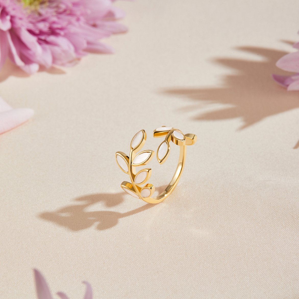 Gold Leaf Motif Ring by Rose & Oliver - product image 3