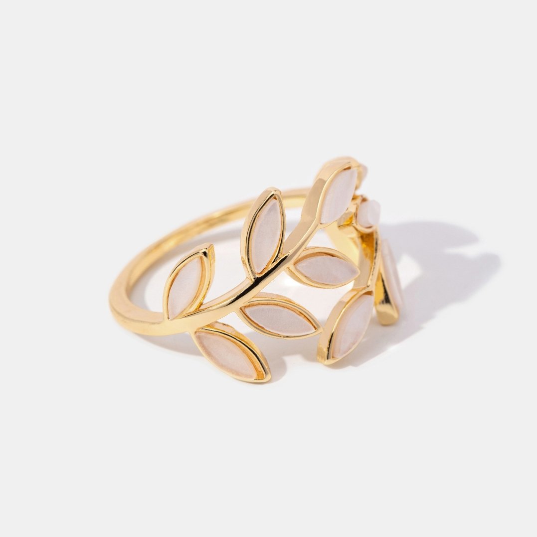 Gold Leaf Motif Ring by Rose & Oliver - product image 6