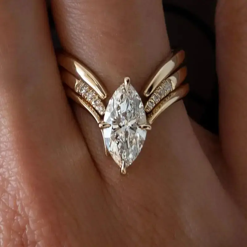 Drop Crown Gold Ring by Rose & Oliver, main product view
