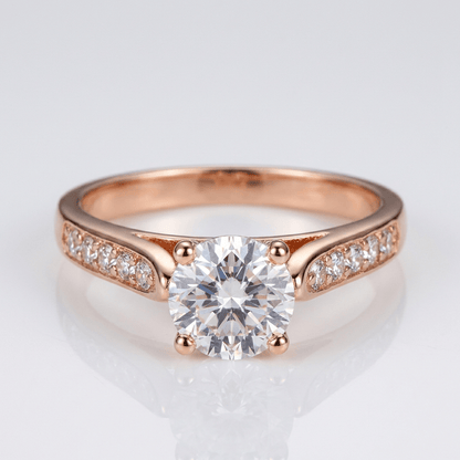Classic Round Zirconia Rose Gold Ring by Rose & Oliver, main product view