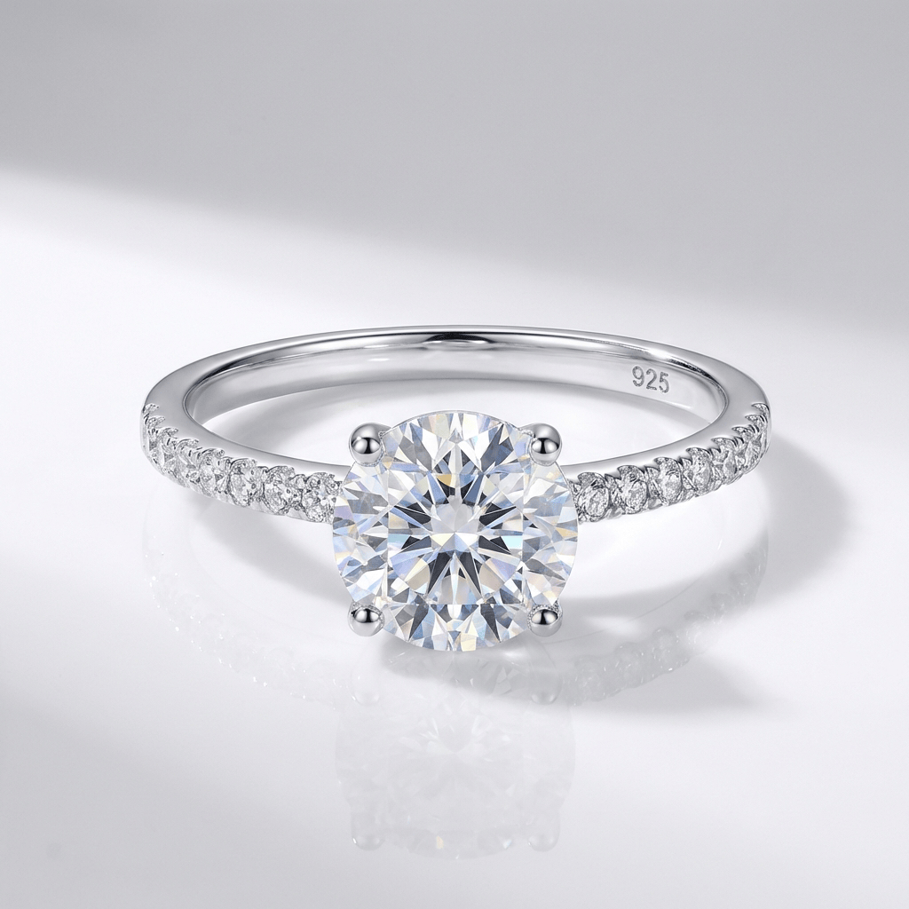 Classic Round Zirconia Silver Ring by Rose & Oliver, main product view