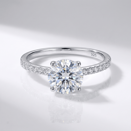 Classic Round Zirconia Silver Ring by Rose & Oliver, main product view