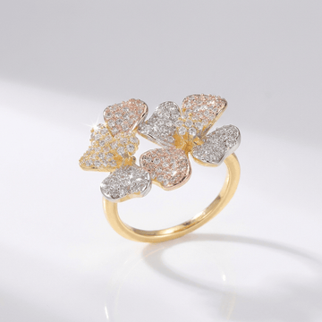 Triple Butterfly Crystal Gold Ring by Rose & Oliver - product image 1