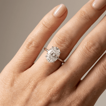 Oval Diamond Solitaire Ring by Rose & Oliver, additional angle