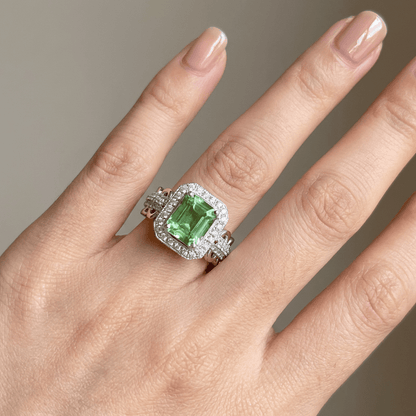 Emerald Halo Ring by Rose & Oliver, alternate product view