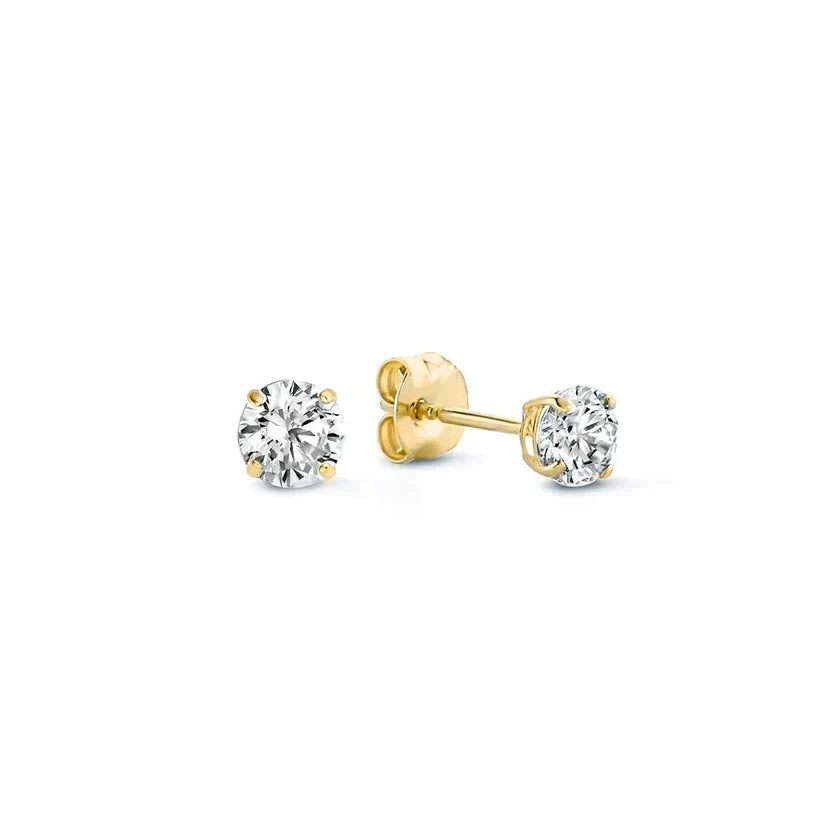 Brincos de argola Larmes™ com pedra dourada da Rose & Oliver, detalhes elegantes em ouro 14 quilates com acabamento refinado.