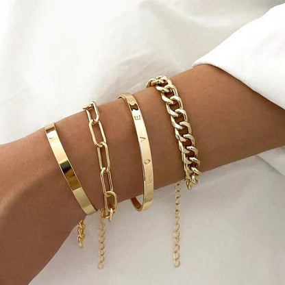 Conjunto de pulseiras Elan Mercer em ouro branco, da Rose & Oliver, exibindo detalhes elegantes e acabamento sofisticado.